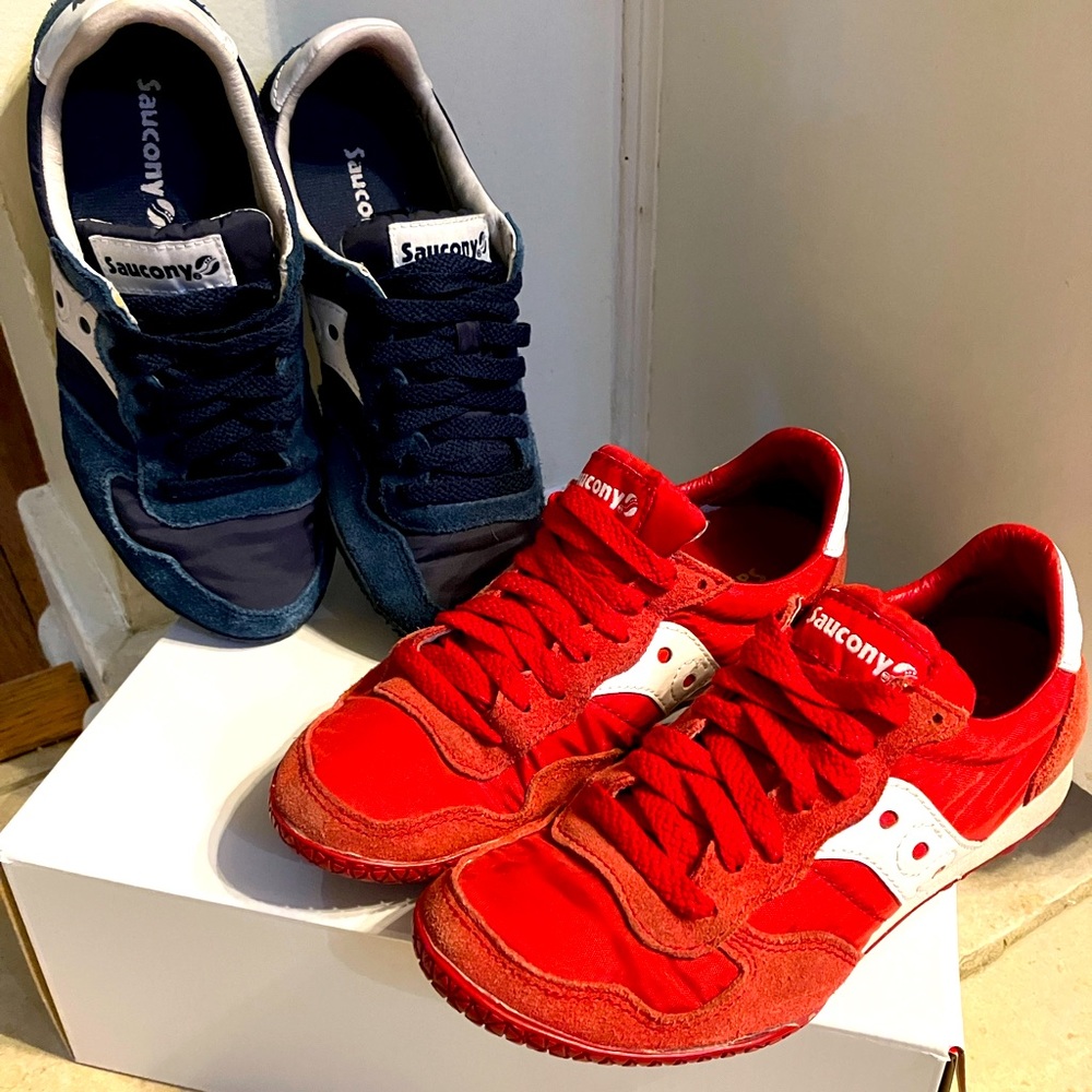 Saucony Bullet 2 pair - Red and Blue size 6 womens